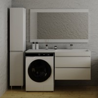 Мебель для ванной комнаты Style Line Даллас 140 Люкс Plus R подвесная, 2 ящика, эмаль