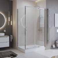 Душевой уголок BelBagno Uno 195 AH 1 100/80 C Cr профиль хром, стекло прозрачное