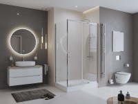 Душевой уголок BelBagno Uno 195 AH 1 100/80 C Cr профиль хром, стекло прозрачное