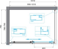 Душевой уголок BelBagno Uno 195 AH 1 100/80 C Cr профиль хром, стекло прозрачное