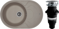 Комплект Мойка Florentina Родос 760 серый шелк + Измельчитель Bone Crusher BC 810-SL Slim Line