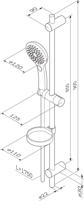 Душевой комплект Термостат AM.PM Like F8050000 + Гарнитур Inspire V2.0 F0150A000