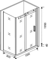 Душевой уголок Good Door Galaxy Galaxy WTW+SP-C-В 150x80, профиль черный
