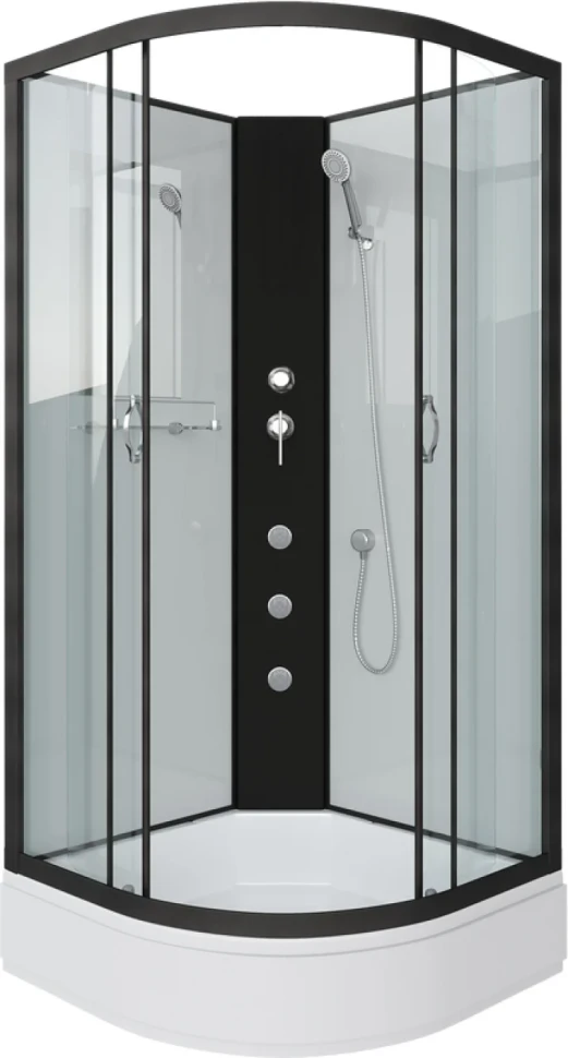 Душевая кабина Niagara Classic NG-6702-14BKG 100x100 см, без крыши, с гидромассажем