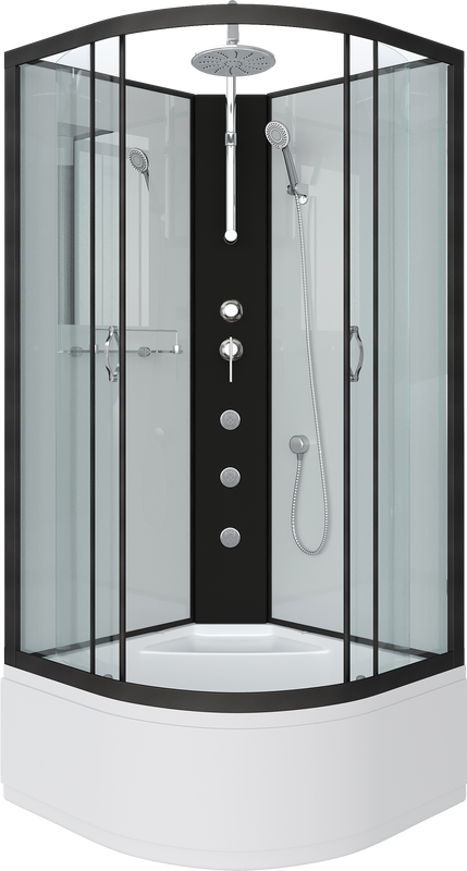 Душевая кабина Niagara Classic NG-6708-14BKTG 90x90 см, без крыши, с гидромассажем и тропическим душем
