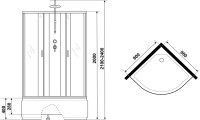 Душевая кабина Niagara Classic NG-6708-14BKTG 90x90 см, без крыши, с гидромассажем и тропическим душем