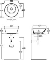 Накладная раковина Simas Wave WA01 bi*0 42 см