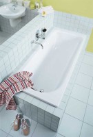 Стальная ванна Kaldewei Advantage Saniform Plus 375-1 180x80 см, пристенная, на ножках, с антискользящим покрытием
