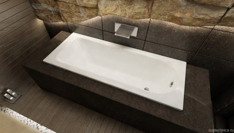 Стальная ванна Kaldewei Advantage Saniform Plus 375-1 180x80 см, пристенная, на ножках, с антискользящим покрытием