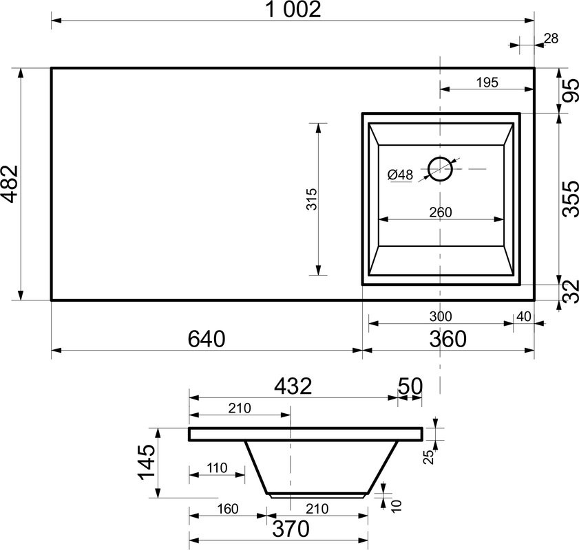 Мебель для ванной комнаты Эстет Dallas Luxe 100 R подвесная, 2 ящика