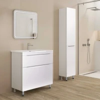 Тумба с раковиной Style Line Бергамо Мини 60 Люкс Plus напольная, антискрейтч белая
