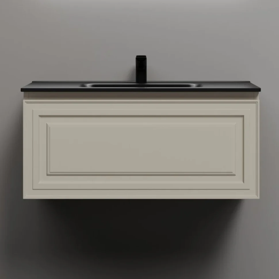Тумба с раковиной Sancos Very 90 beige soft, раковина CN7002MB