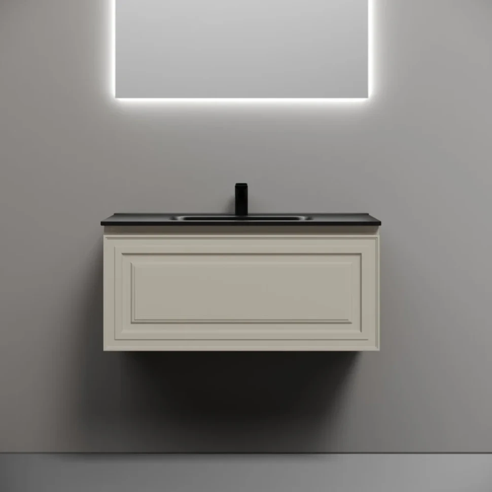 Тумба с раковиной Sancos Very 90 beige soft, раковина CN7002MB