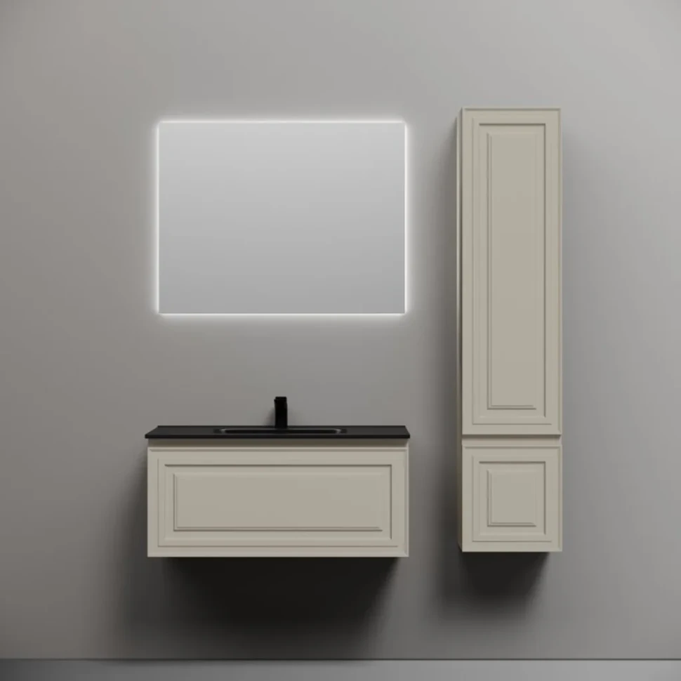 Тумба с раковиной Sancos Very 90 beige soft, раковина CN7002MB