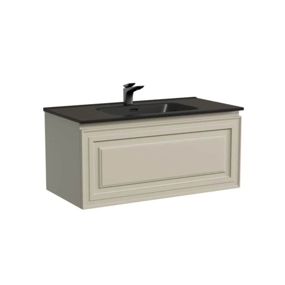 Тумба с раковиной Sancos Very 90 beige soft, раковина CN7002MB