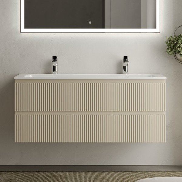 Тумба с раковиной Sancos Snob R 120 см, beige soft, раковина CN7016