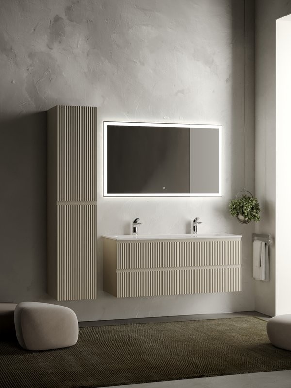 Тумба с раковиной Sancos Snob R 120 см, beige soft, раковина CN7016