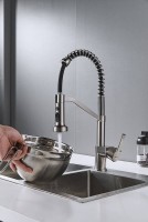 Смеситель для кухни Shevanik S963L с гибким изливом, сатин