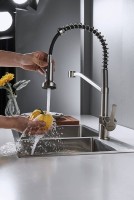 Смеситель для кухни Shevanik S963L с гибким изливом, сатин