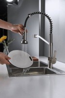 Смеситель для кухни Shevanik S963L с гибким изливом, сатин