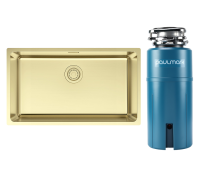 Комплект Мойка Paulmark Yuni YU76-LG светлое золото + Измельчитель Intenso