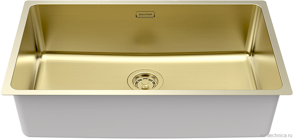 Комплект Мойка Paulmark Yuni YU76-LG светлое золото + Измельчитель Intenso