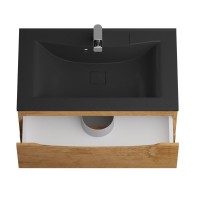 Мебель для ванной комнаты BelBagno Marino 80 подвесная, rovere nature, черная раовина