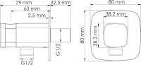 Встраиваемый смеситель для душа и ванны Wasserkraft Ems A9551.266.316.328.156.155 С ВНУТРЕННЕЙ ЧАСТЬЮ, белый