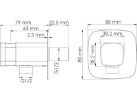 Встраиваемый смеситель для душа и ванны Wasserkraft Ems A9551.266.316.328.156.155 С ВНУТРЕННЕЙ ЧАСТЬЮ, белый