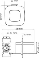 Встраиваемый смеситель для душа и ванны Wasserkraft Ems A9551.266.316.328.156.155 С ВНУТРЕННЕЙ ЧАСТЬЮ, белый