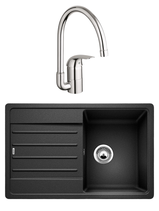 Комплект Мойка Blanco Legra 45 S антрацит + Смеситель Grohe Euroeco