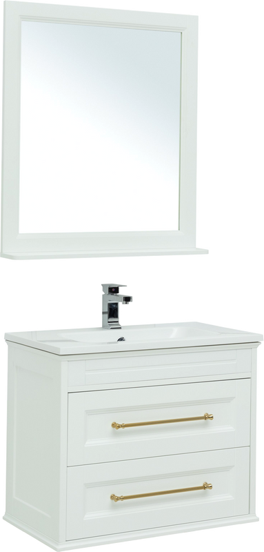 Мебель для ванной комнаты Aquanet Бостон М 80 ручки золото