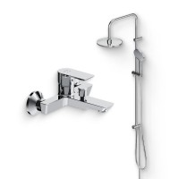 Душевой комплект Смеситель Damixa Apollo 471000001 хром + Стойка Jupiter 977000000 хром