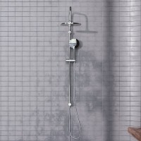 Душевой комплект Смеситель Damixa Apollo 471000001 хром + Стойка Jupiter 977000000 хром