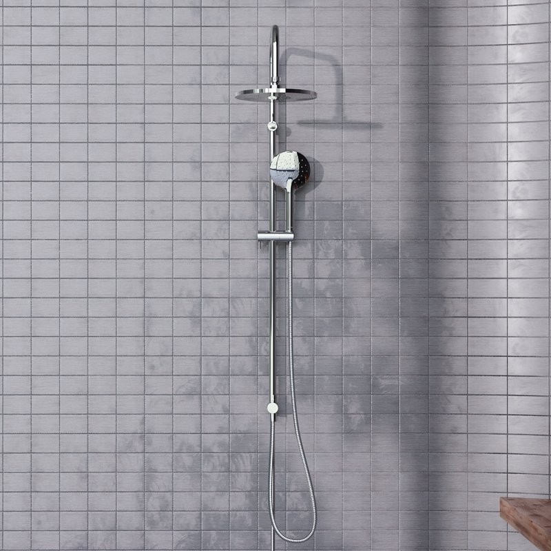 Душевой комплект Смеситель Damixa Apollo 471000001 хром + Стойка Jupiter 977000000 хром