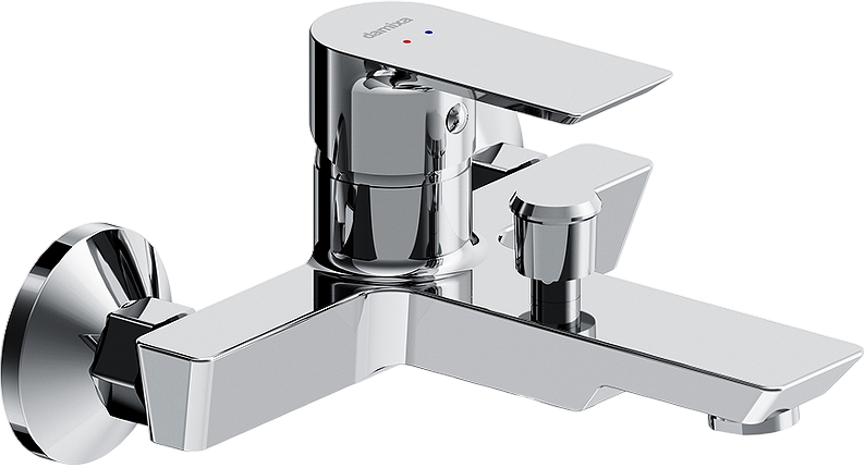 Душевой комплект Смеситель Damixa Apollo 471000001 хром + Стойка Jupiter 977000000 хром