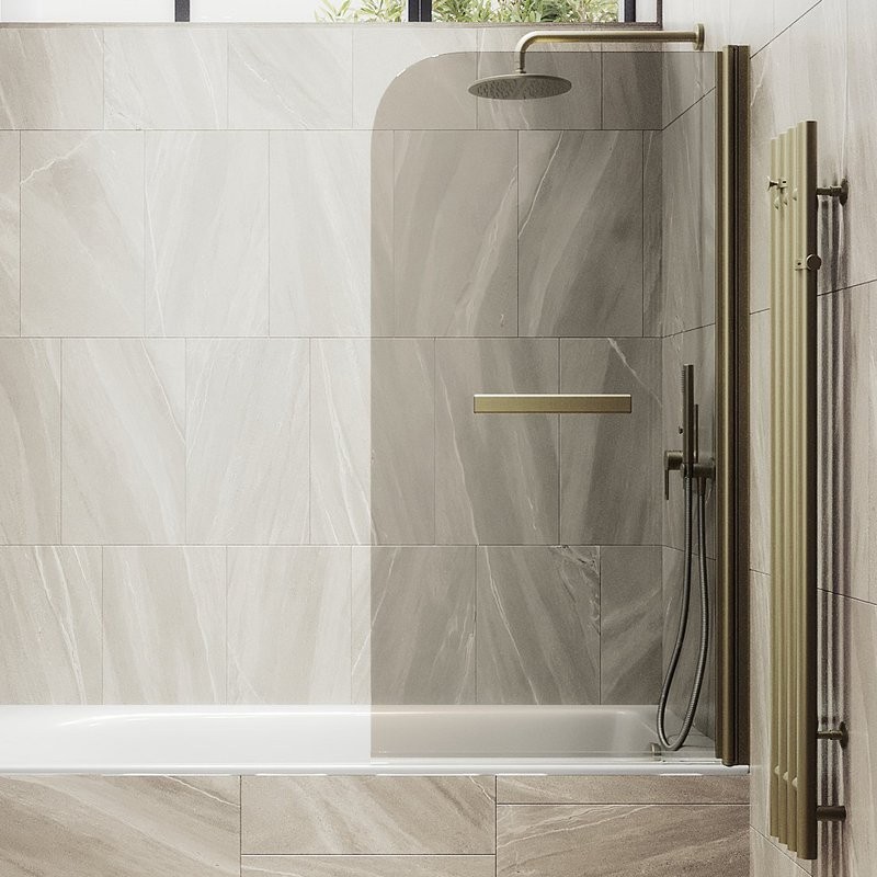 Шторка на ванну Maybahglass MGV-789-2 80x140, профиль бронза, стекло бронза