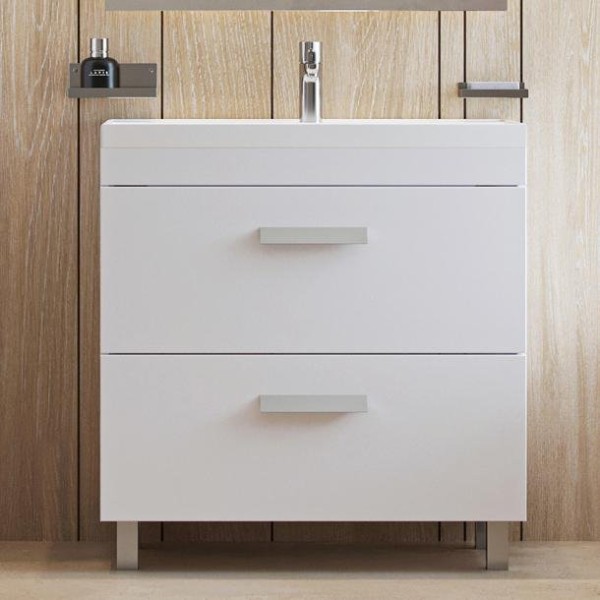 Тумба с раковиной Velvex Orlando 80 белая матовая