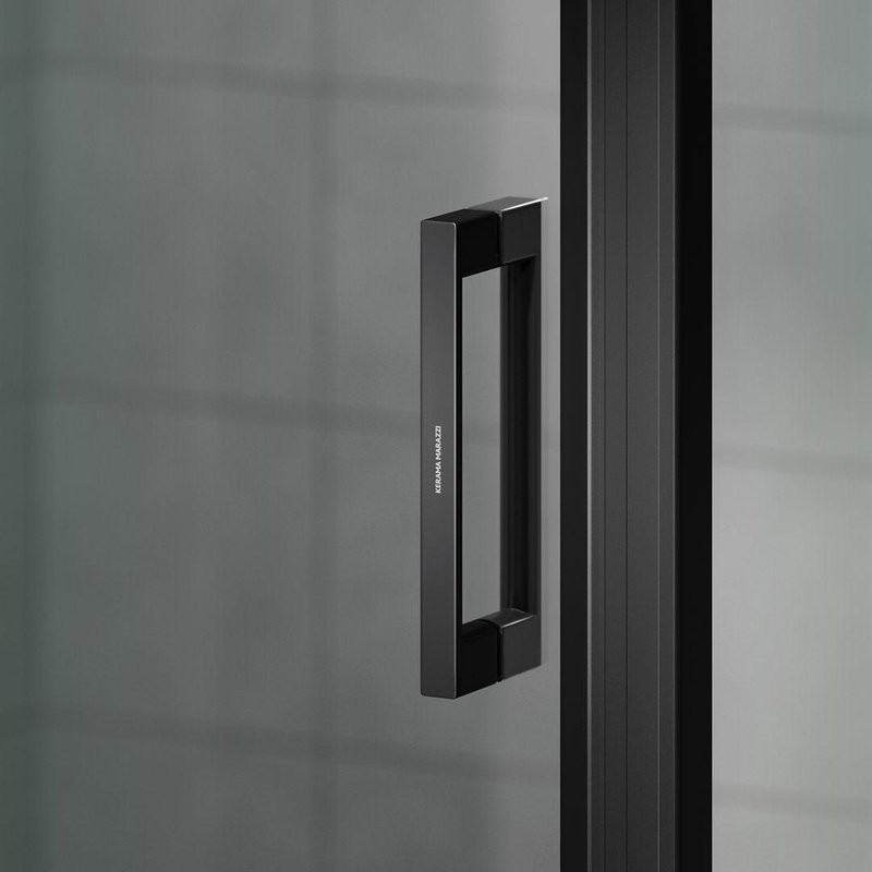 Душевой уголок KERAMA MARAZZI Vetro 90х90 см, квадратный, распашная дверь, профиль матовый черный