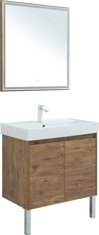 Мебель для ванной комнаты Aquanet Nova Lite 75 дуб рустикальный, с дверками