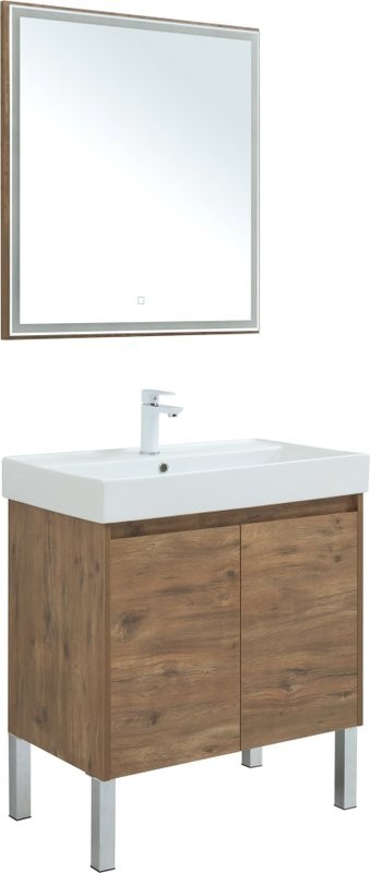 Мебель для ванной комнаты Aquanet Nova Lite 75 дуб рустикальный, с дверками