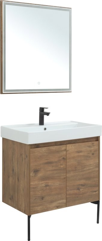 Мебель для ванной комнаты Aquanet Nova Lite 75 дуб рустикальный, с дверками