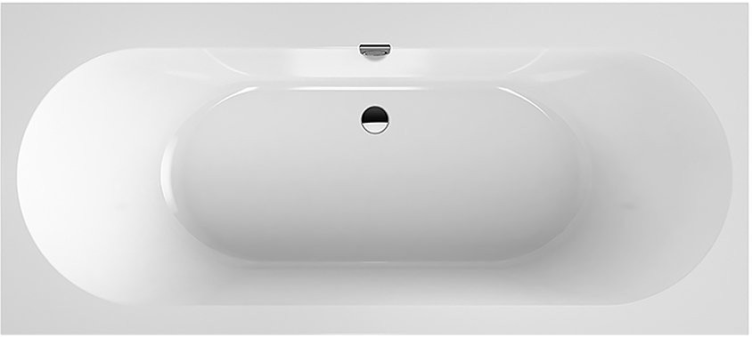 Акриловая ванна Villeroy & Boch Oberon 2.0 UBQ170OBR2DV-01 170x75 см, встраиваемая, цвет альпийский белый, на ножках, со сливом-переливом, фурнитура белая