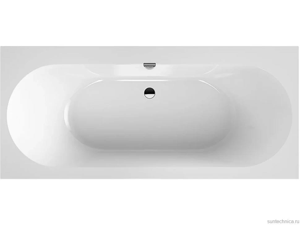 Акриловая ванна Villeroy & Boch Oberon 2.0 UBQ170OBR2DV-01 170x75 см, встраиваемая, цвет альпийский белый, на ножках, со сливом-переливом, фурнитура белая