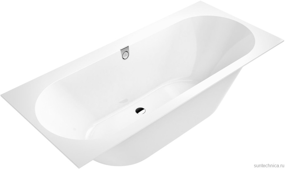 Акриловая ванна Villeroy & Boch Oberon 2.0 UBQ170OBR2DV-01 170x75 см, встраиваемая, цвет альпийский белый, на ножках, со сливом-переливом, фурнитура белая