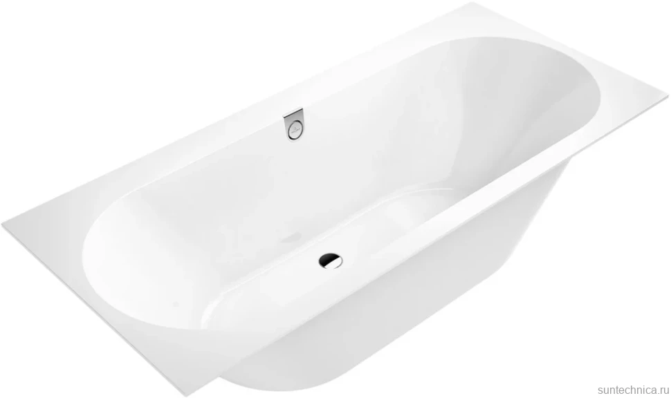 Акриловая ванна Villeroy & Boch Oberon 2.0 UBQ170OBR2DV-01 170x75 см, встраиваемая, цвет альпийский белый, на ножках, со сливом-переливом, фурнитура белая
