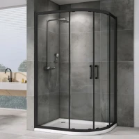 Душевой уголок Abber Schwarzer Diamant AG01190B 100x90, профиль черный, стекло прозрачное