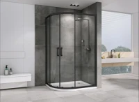 Душевой уголок Abber Schwarzer Diamant AG01190B 100x90, профиль черный, стекло прозрачное