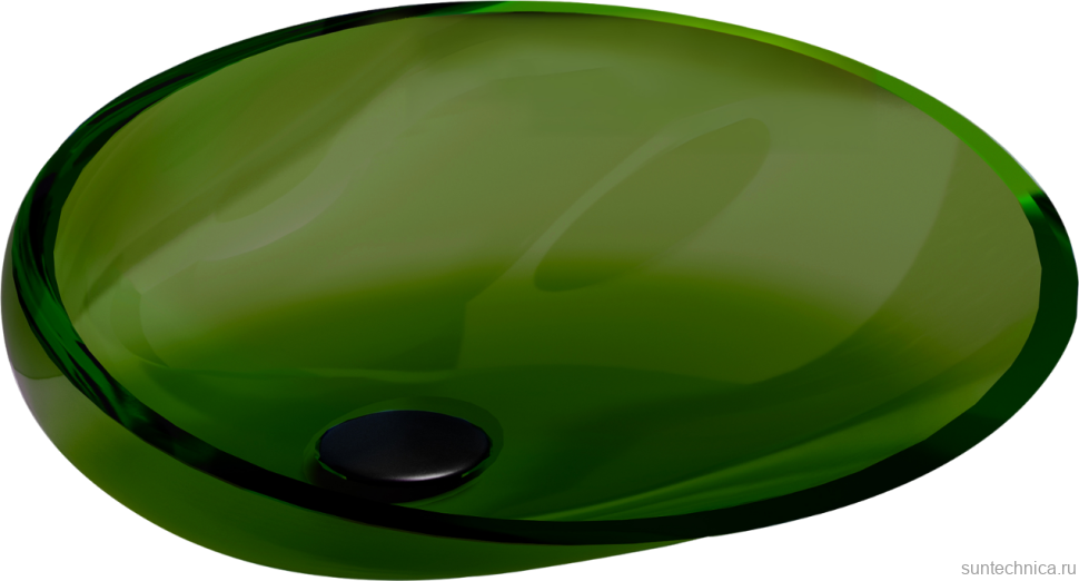 Накладная раковина Abber Kristall AT2812 emerald, зеленая