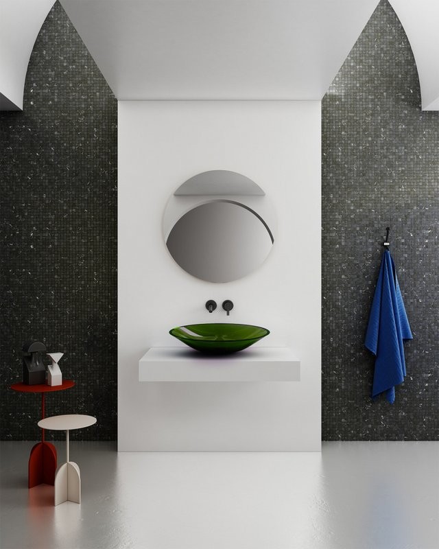 Накладная раковина Abber Kristall AT2812 emerald, зеленая
